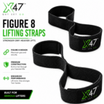 X-47 Pair of Figure 8 Lifting Straps for Weightlifting & Powerlifting - Image 4