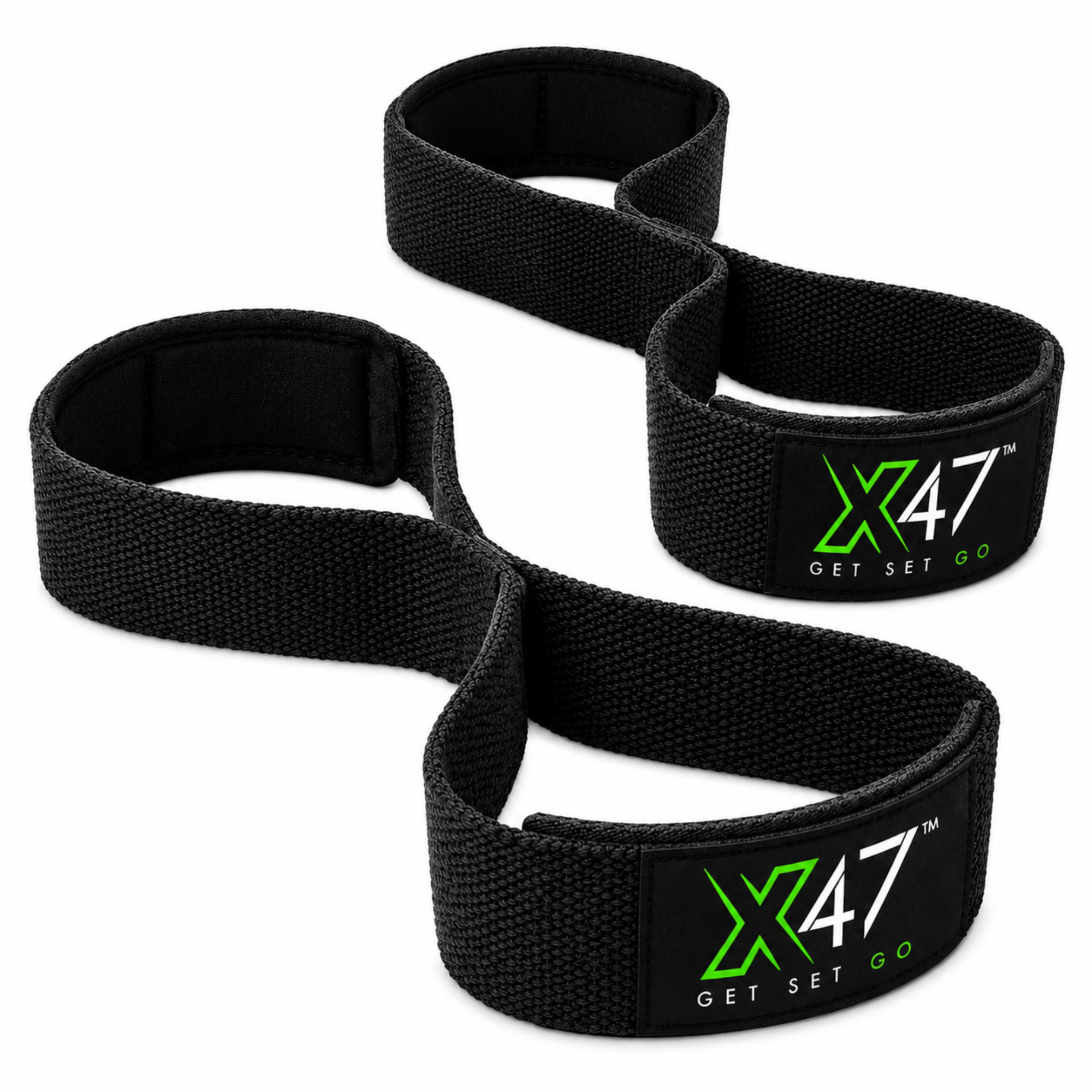 Figure 8 (4) X-47 Pair of Figure 8 Lifting Straps for Weightlifting & Powerlifting - Image 1