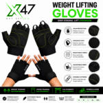X-47 Pair of Weight Lifting Gloves for Men & Women - Image 3
