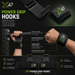 X-47 Pair of Weight Lifting Hooks with Wrist Straps for Men & Women - Image 5