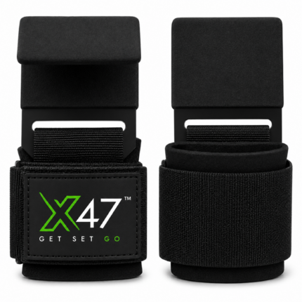 X-47 Pair of Weight Lifting Hooks with Wrist Straps for Men & Women